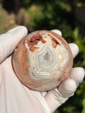 Discounted - Lace Agate Crystal Sphere with Druzy